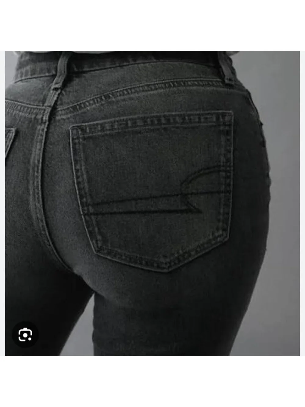 American Eagle Outfitters Black Stretch Jeans With Distressing On The Pockets